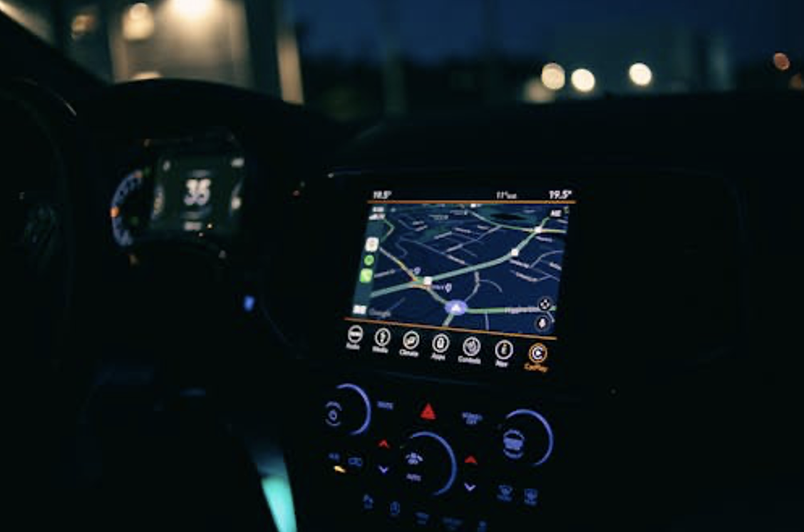 GPS system in a car