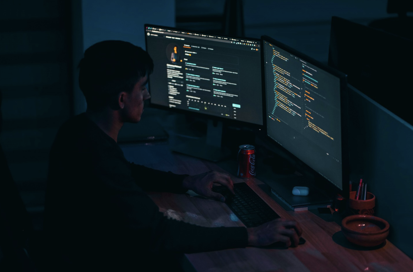 a forensic data analyst examining evidence on a computer screen